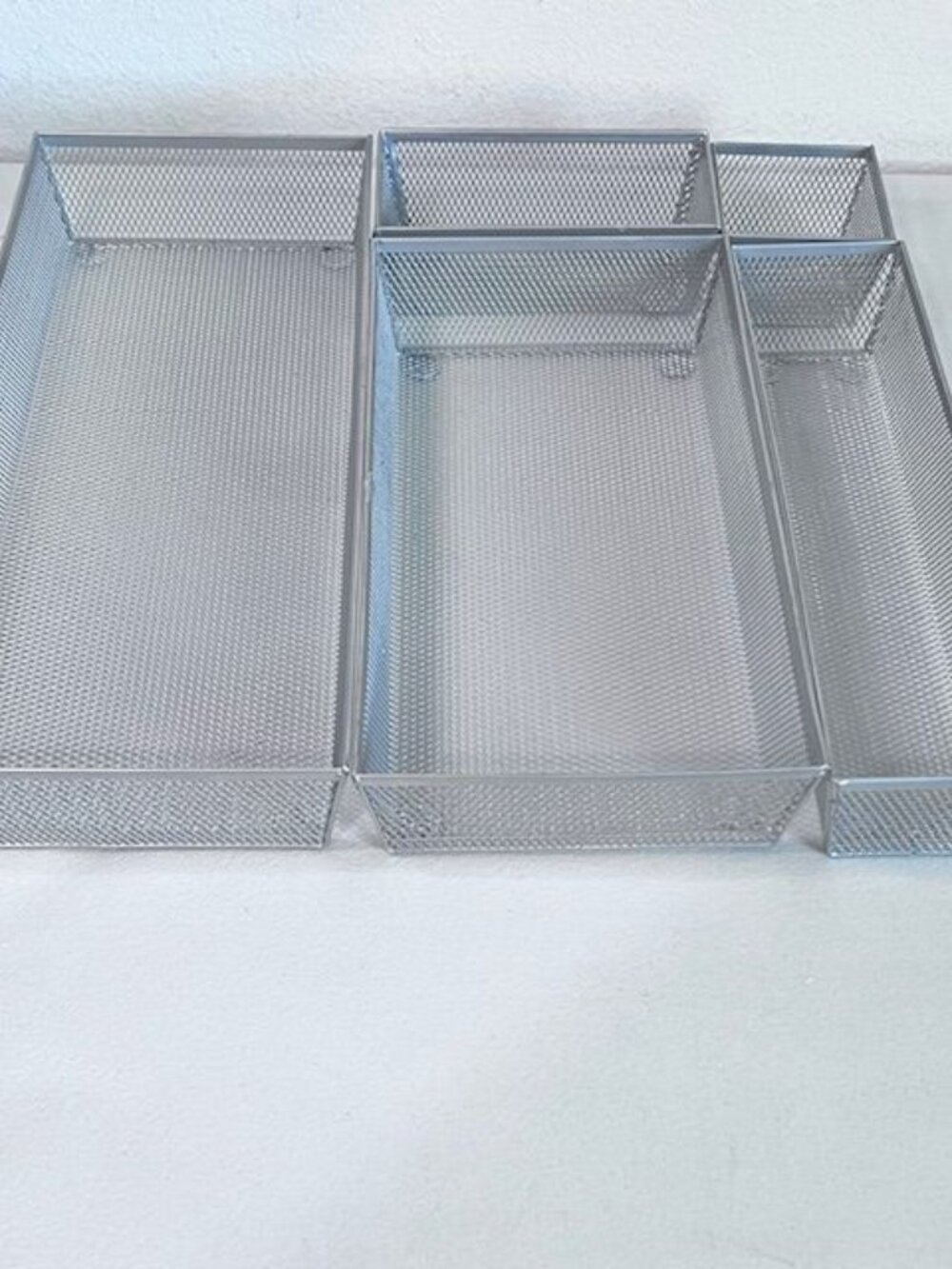 5 Metal Mesh Drawer Organizers Set Storage Bins Various Sizes